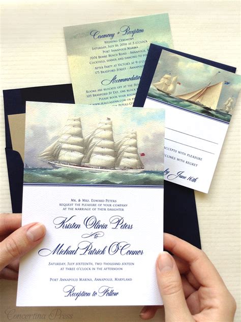 Concertina Press Stationery And Invitations Sailing Ship Wedding Invitations For Your