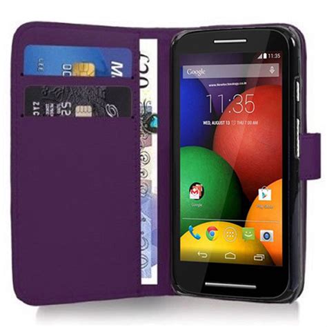 Motorola Moto E Dual SIM XT1022 Δερμάτινη Θήκη Πορτοφόλι Μώβ ΟΕΜ