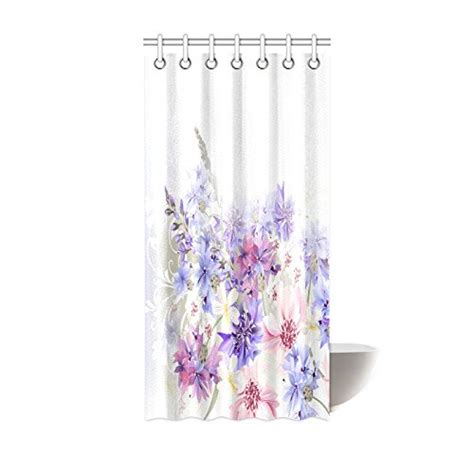 Wopop Lavender Shower Curtain Purple Pink Cornflowers Classic Design