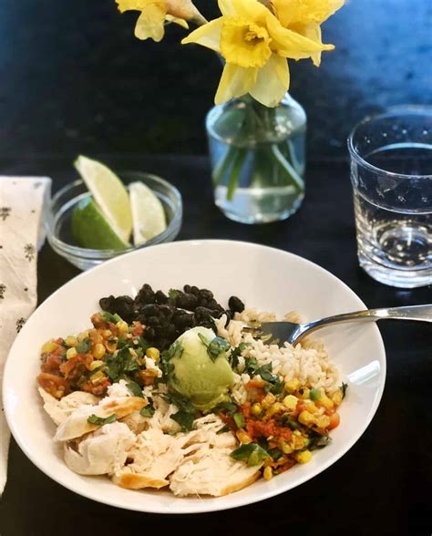 Chicken Black Bean Brown Rice Burrito Bowl Simple Nourished Living