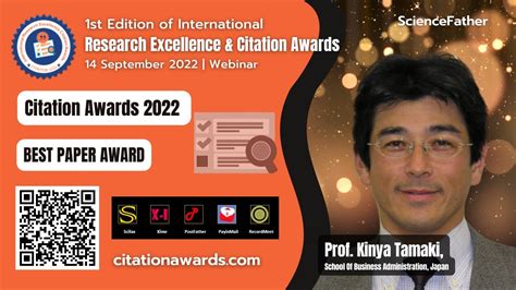 Prof Kinya Tamaki School Of Business Administration Japan Best Paper Award Youtube