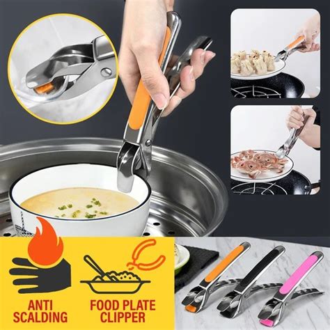 Mango Leong Stainless Steel Anti Scalding Nonslip Hot Plateware Clipper Pc Shopee