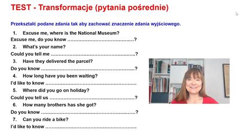 TEST Transformacje Pytania pośrednie Indirect Questions YouTube