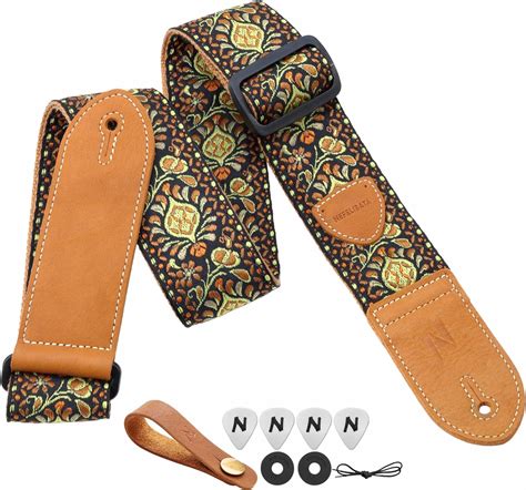 Amazon Nefelibata Guitar Strap Double Leather Ends Vintage Woven W