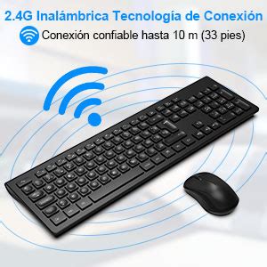 TedGem Teclado Raton 2 4G Teclado y Raton Inalámbrico Teclado USB