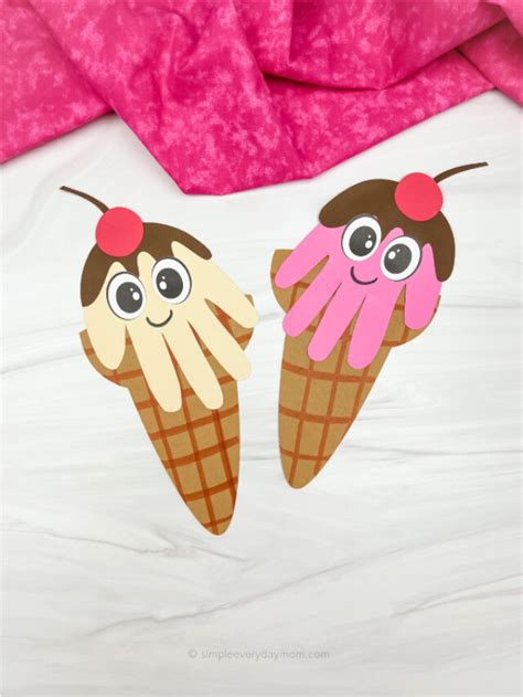 Ice Cream Handprint Craft For Kids Free Template Story Simple