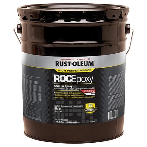 Rust Oleum Coal Tar Epoxy Coating Black Matte 5 Gal 100 To 130 Sq