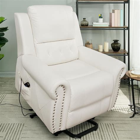 Tatiana Oversized Air Leather Power Lift Recliner Chair with Footrest ...