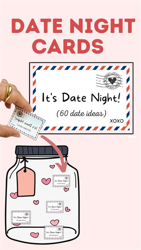 Printable Date Night Cards Date Night Jar Diy T Date Etsy