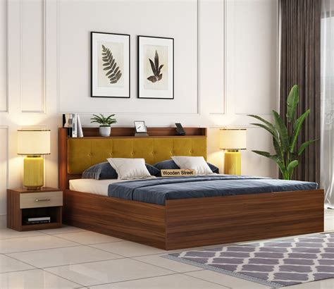 Buy Theresa Bed With Box Storage King Size Exotic Teak Finish Online