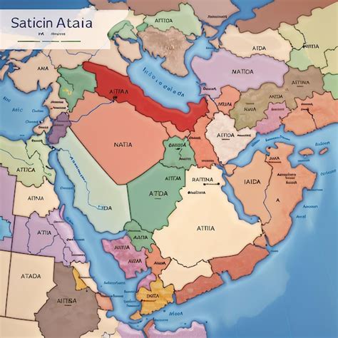 Mapa vectorial de Arabia Saudita Mapa del país con ciudades de división