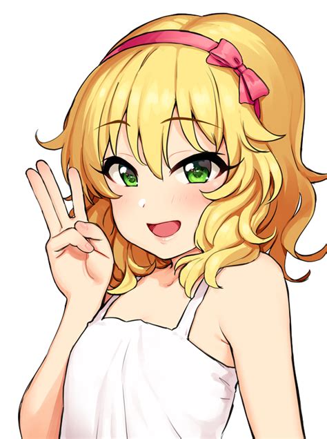 Safebooru 1girl D Bangs Bare Arms Bare Shoulders Blonde Hair Blush