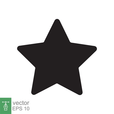 Star Icon Simple Solid Style Black Star Silhouette Favorite Rating