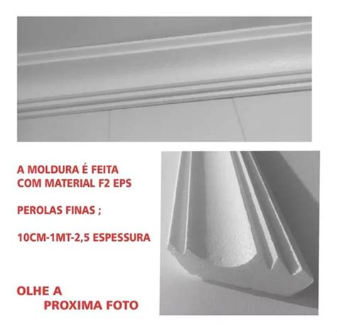 Moldura Teto Isopor Sanca Roda Forro Kit Mts Cm Propria