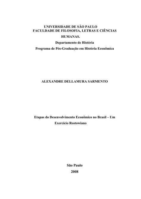 PDF Etapas do desenvolvimento econômico no Brasil um 1954