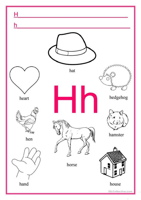 Letter H Worksheets Activity