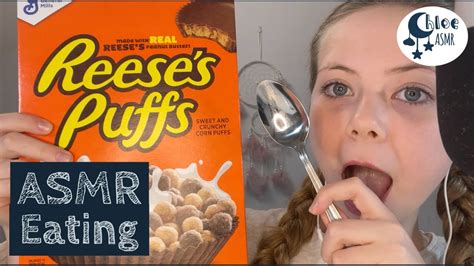 Eating Mukbang ASMR Reese S Puffs Peanut Butter Crunchy Cereal