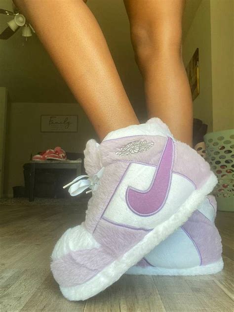 Cozy Fluffy Slippers Nike Purple Cute Nike Shoes Cute Nikes Cute