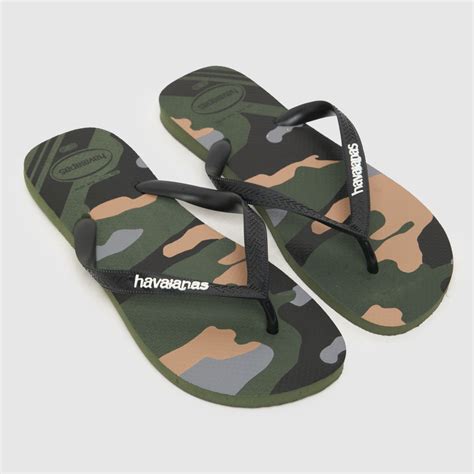 Mens Green Multi Havaianas Top Camu Sandals Schuh