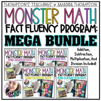 Monster Math Fact Fluency Tests MEGA BUNDLE | TpT