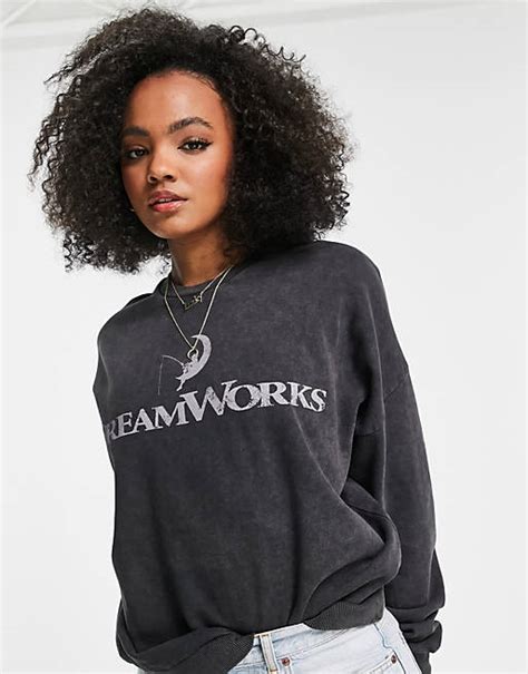 Asos Design Oversize Sweatshirt In Verwaschenem Anthrazit Mit