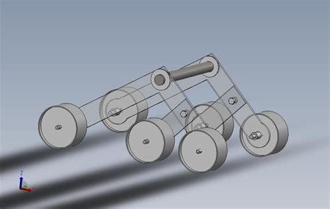 摇臂转向架机构上的轮式机器人 SOLIDWORKS 2010 模型图纸免费下载 懒石网