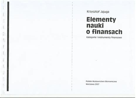 Elementy Nauki O Finansach K Jajuga Matematyka Studocu