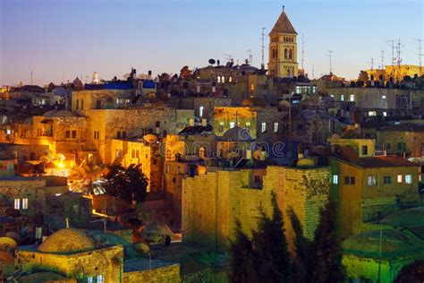 Cidade Velha Na Noite Israel Do Jerusalém Foto de Stock Imagem de