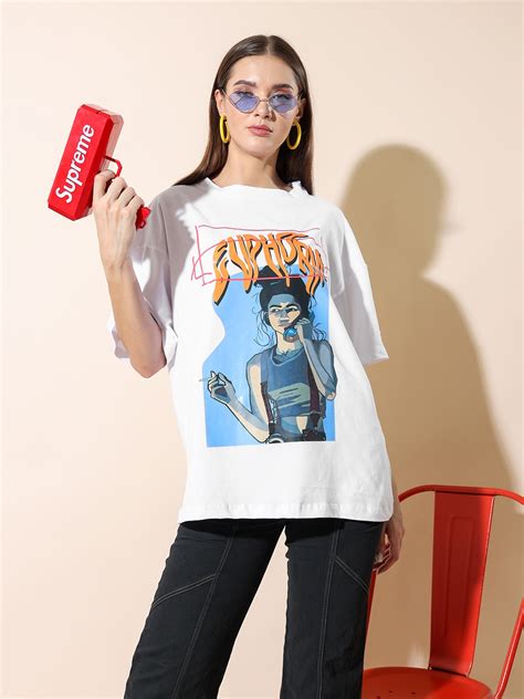 Buy Stylecast X Hersheinbox Women Printed Pure Cotton Boxy T Shirt Tshirts For Women 23636414