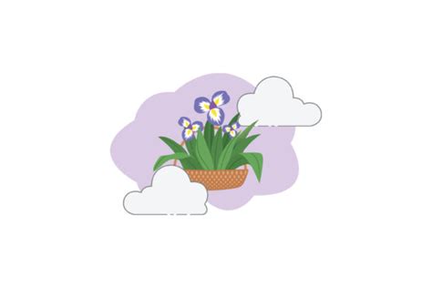 Spring Basket Flower 20 Cloud Icon Graphic By Raysaozora · Creative Fabrica