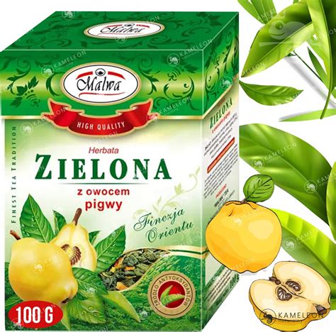 HERBATA ZIELONA Premium Z OWOCEM PIGWY Sypana 100G MALWA