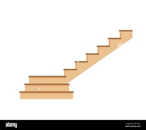 Dibujos Animados Aisladas Escaleras De Madera Y Piedra Escalera De