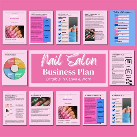 Nail Salon Business Plan Salon And Spa Business Plan Canva Template