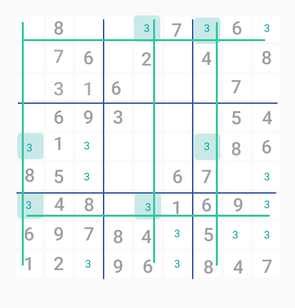 Sudoku: Swordfish technique example