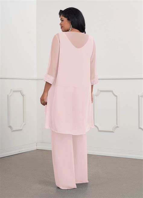 Azazie Maura Blushing Pink Jumpsuit Pantsuit Sequins Chiffon Dress Azazie