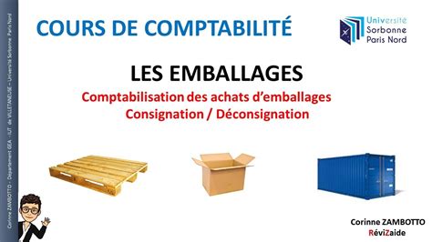 Cours de comptabilité factures avec emballages Consignation et