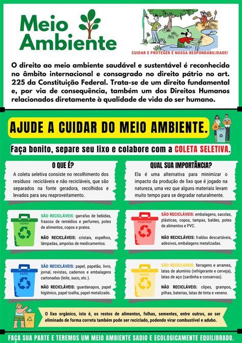 Panfleto Coleta Seletiva Educa O Ambiental E Sustentabilidade