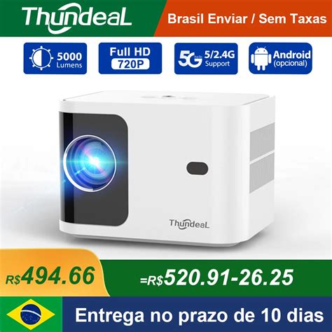 ThundeaL Mini Projetor Full HD TD91 V Deo 4K 5G WiFi Android Port Til