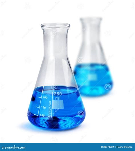 Two Laboratory Glass Beakers With Liquid Samples Stock Photography - Image: 30378732