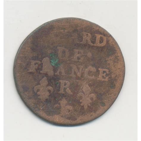 Louis XIV Liard De France 1655 R Nimes Cuivre B TB Monnaies