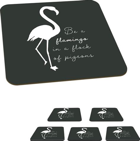 Onderzetters Voor Glazen Flamingo Silhouette Letters Quotes