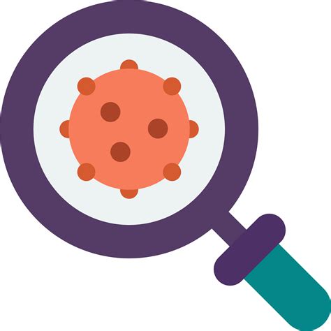 Magnifying Glass And Virus Illustration In Minimal Style Png