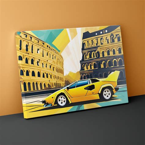 Vintage Lamborghini Countach Canvas Print Super Car Wall Art Iconic