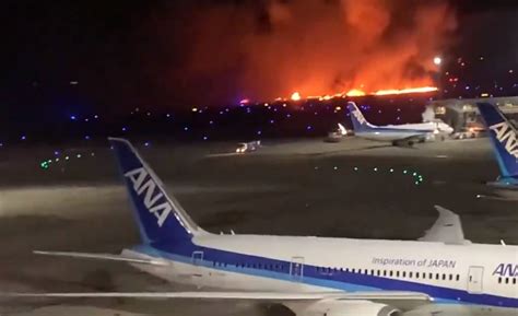 Updates Plane Catches Fire At Japan S Tokyo Airport After Collision With Coast Guard Jet 5 Dead