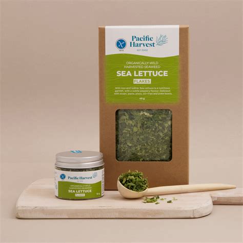 Sea Lettuce Flakes Raw Gf Wild Harvested Seaweed Pacific Harvest Nz