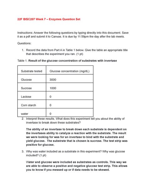 Enzyme Question Set 2 22F BISC207 Week 7 Enzymes Question Set