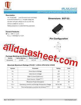 Irlml Datasheet Pdf Shanghai Leiditech Electronic Technology Co