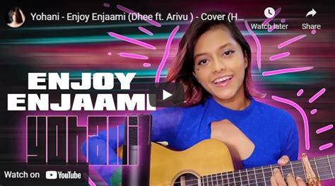 New Music Yohani Enjoy Enjaami Dhee Ft Arivu Cover Home