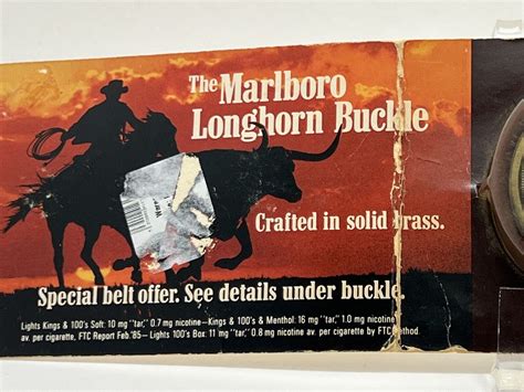 Marlboro Longhorn Oval Belt Buckle Solid Brass Sealed Gem