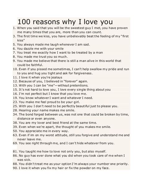 100 Reasons Why I Love You Reasons I Love You Reasons Why I Love You